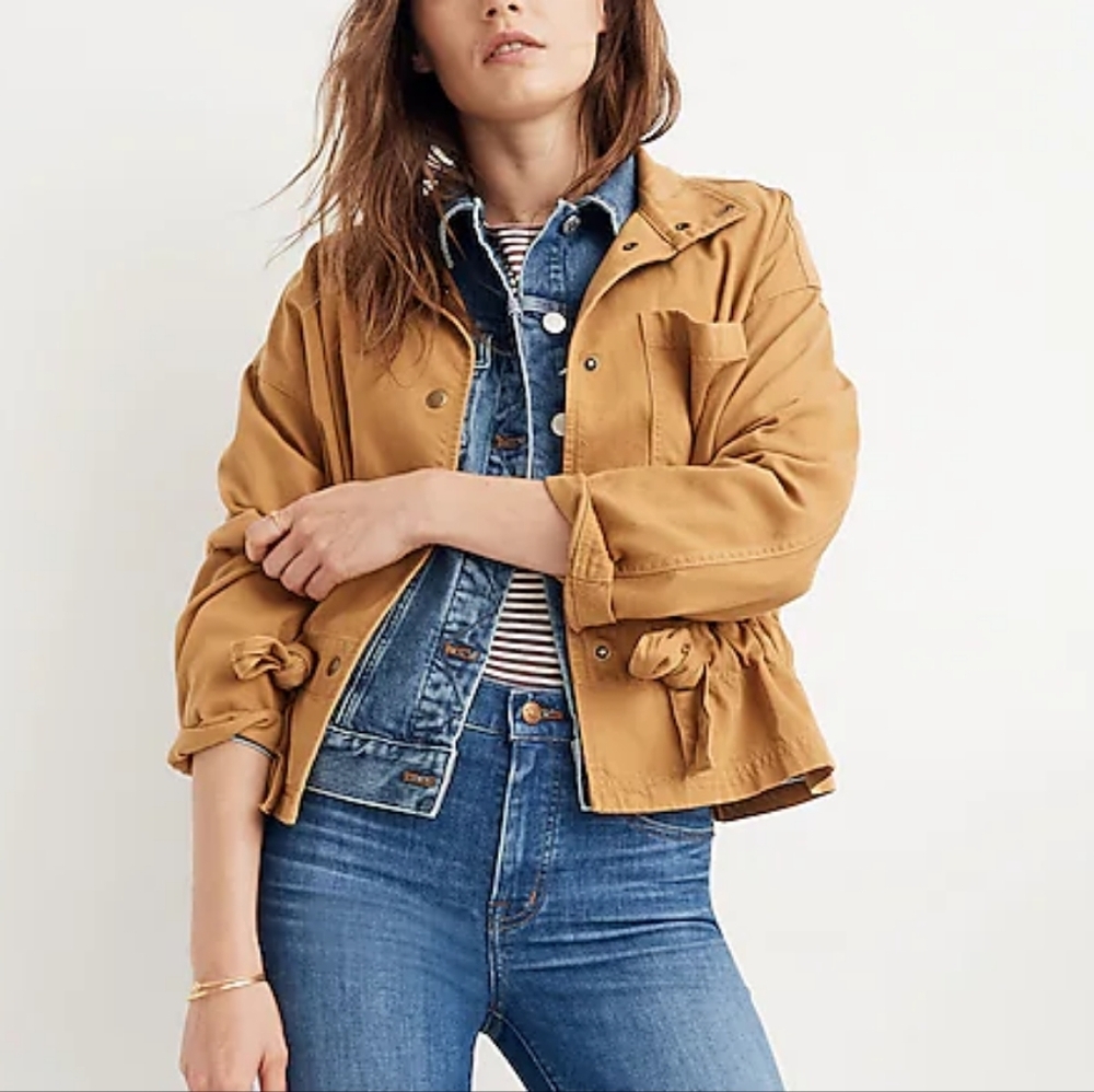 Madewell Tan Mustard Women's Southlake Military Jacket  (NO BELT) | Size M